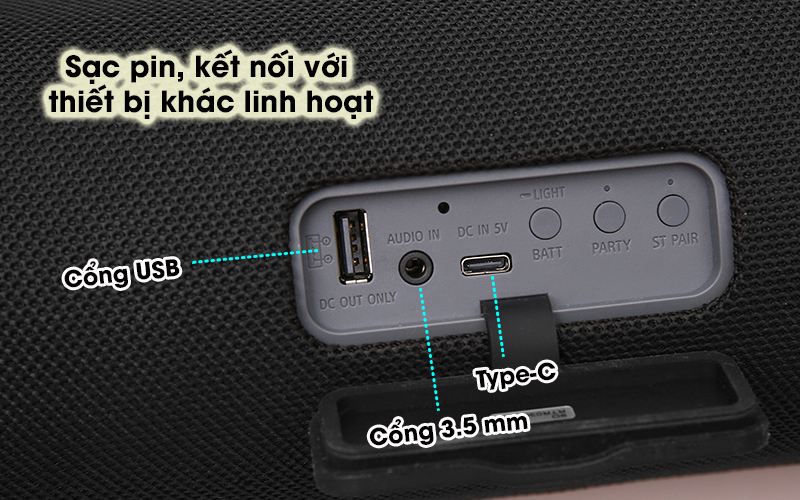 Loa bluetooth Sony SRS-XB43 - Cổng kết nối